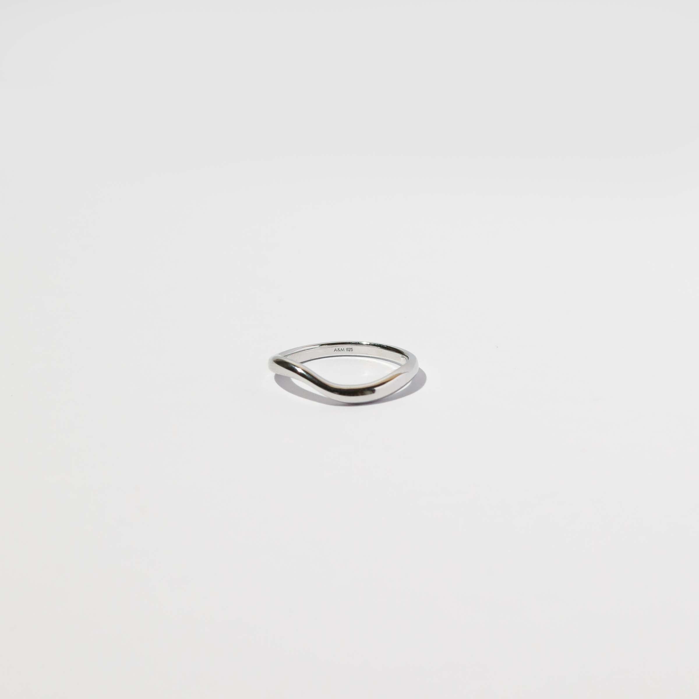 Wave Ring in Silver flat lay
