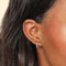 Cosmic Star 6.5mm Hoop in Silver worn