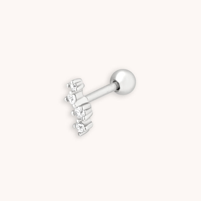Gleam Crystal Barbell in Silver