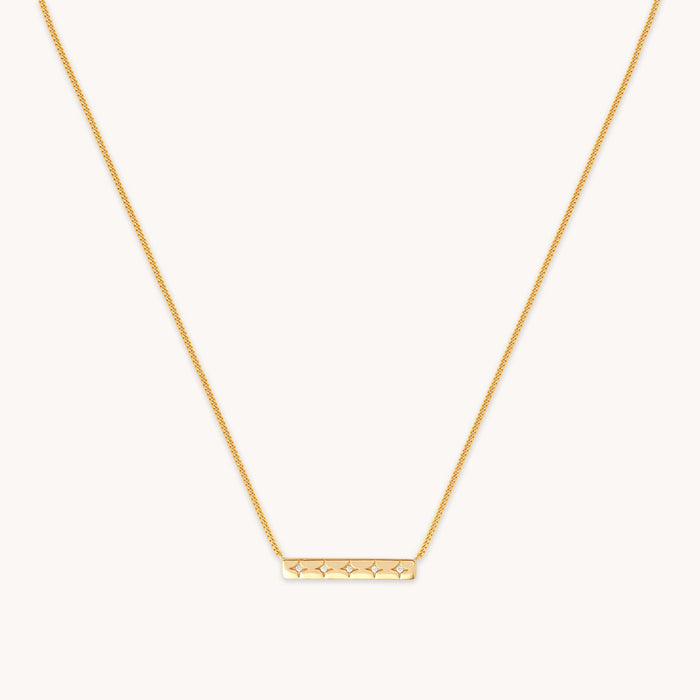 Cosmic Star Bar Necklace in Gold