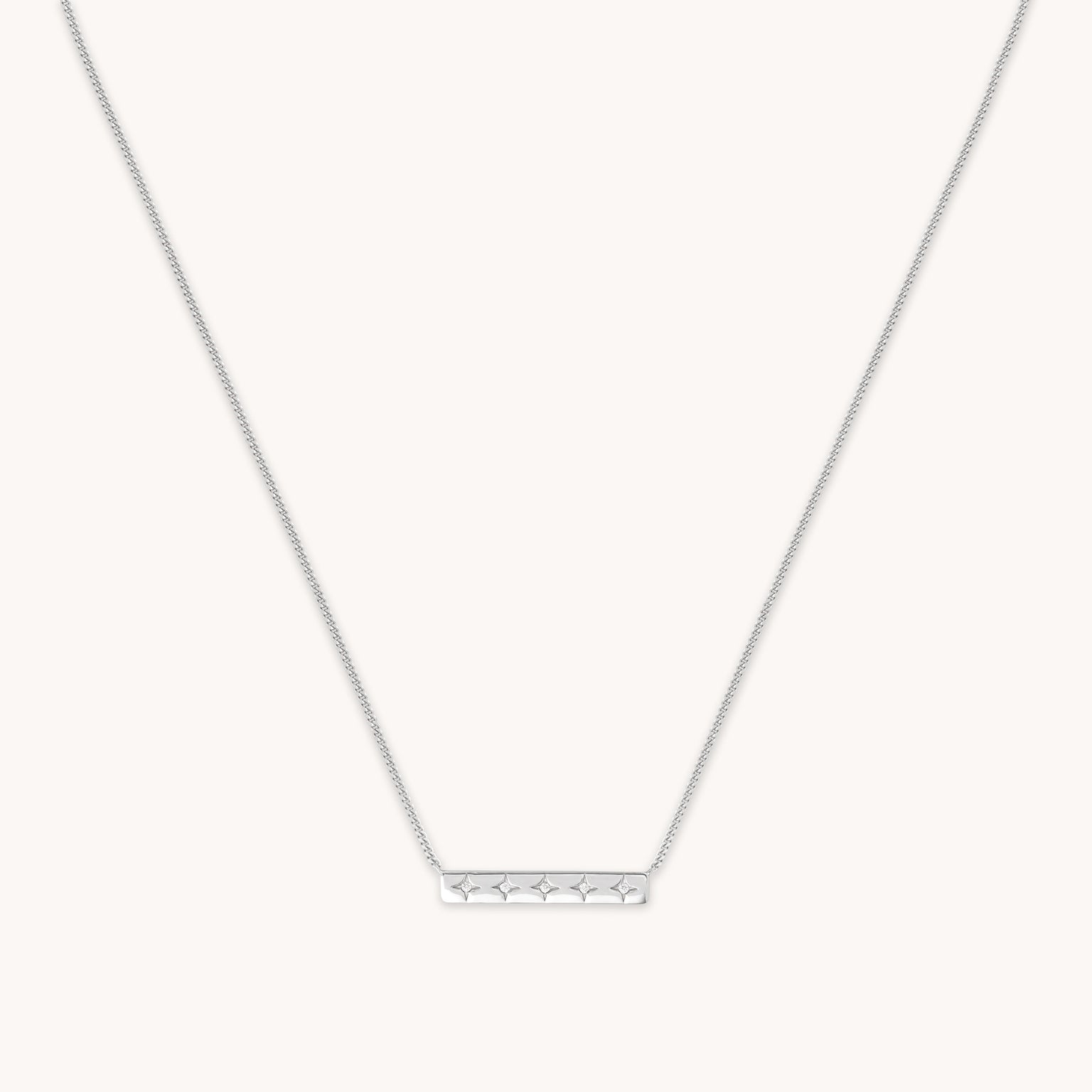 Cosmic Star Bar Necklace in Silver