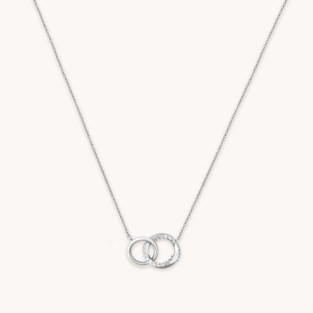 Orbit Crystal Chain Necklace in Silver
