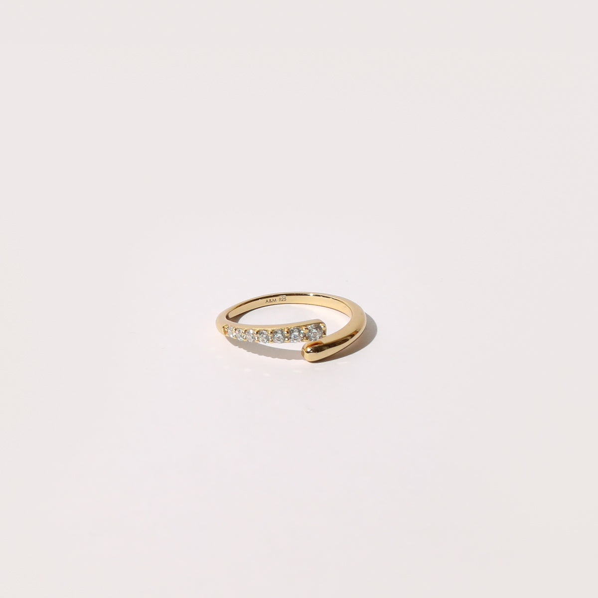 Orbit Crystal Ring in Gold Flat Lay
