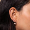 Opulent Pearl Hoops in Rose Gold worn with other earrings