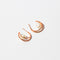 Opulent Pearl Hoops in Rose Gold flat lay