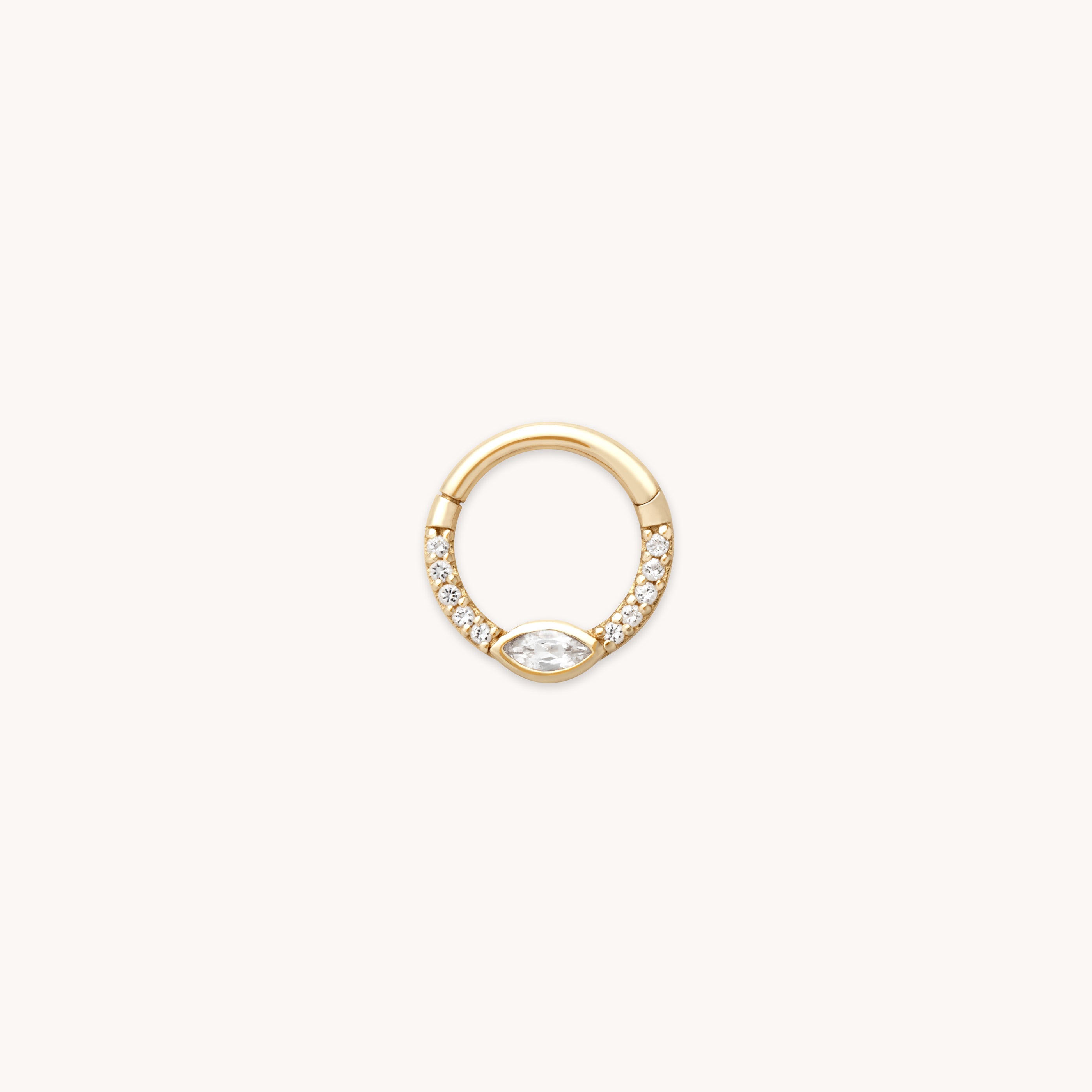Navette Topaz Solid Gold Daith Hoop Astrid & Miyu Earrings
