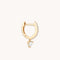 Earrings - Heart Gem Drop Piercing Hoop in Solid Gold - Piercing Hoop - Astrid &amp; Miyu
