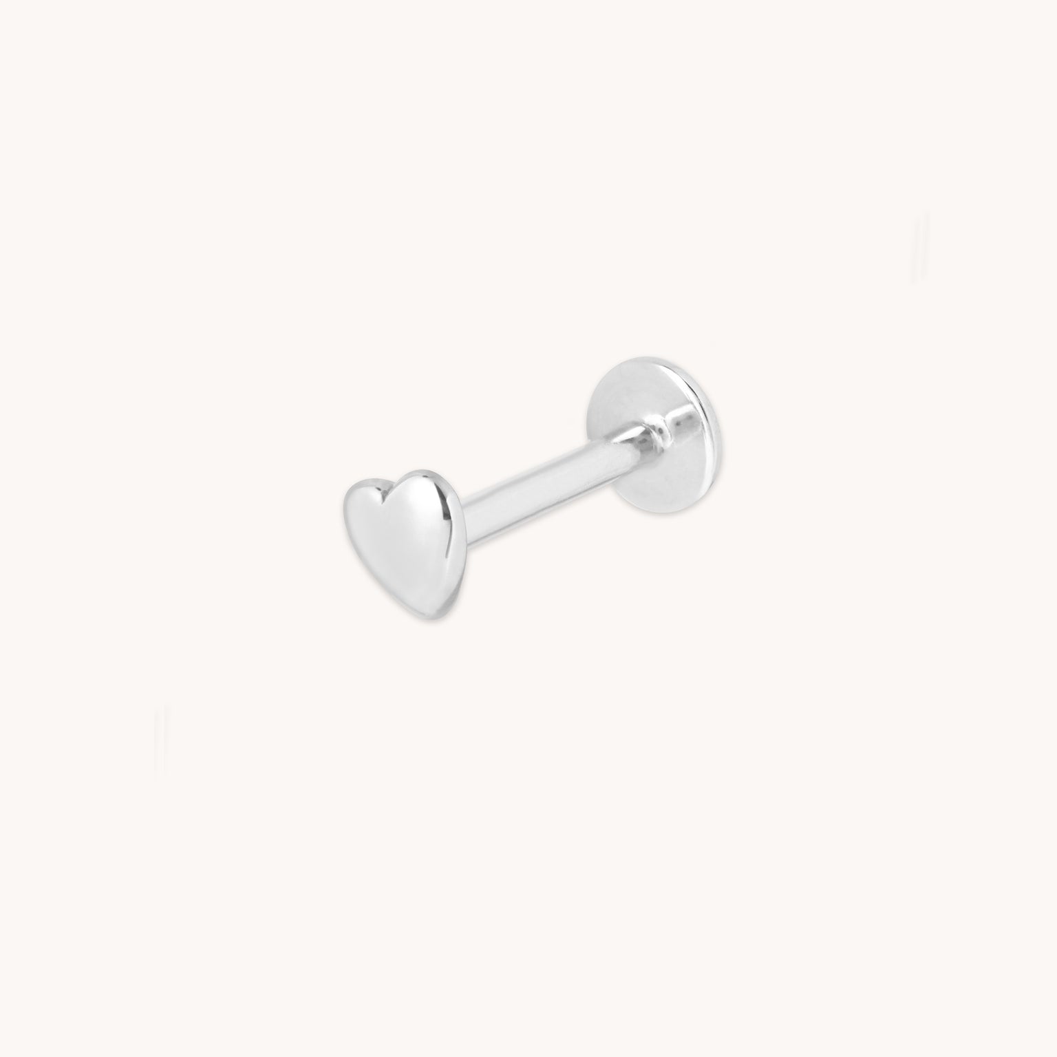 Conch Piercing Jewellery - Heart Piercing Stud in Solid White Gold - - Astrid &amp; Miyu