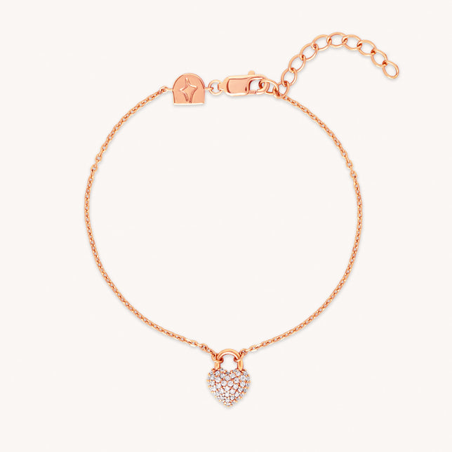 Heart Pave Bracelet in Rose Gold