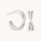 Twist Pavé Hoops in Silver - Hoop Earrings - Astrid &amp; Miyu