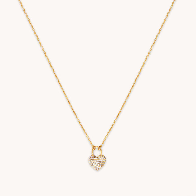 Heart Pave Pendant Necklace in Gold