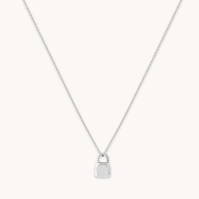 Padlock Pendant Necklace in Silver