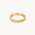 Pleated Crystal Ring in Gold