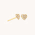 Heart Pave Stud Earrings in Gold