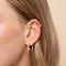 Mini Illusion Ear Cuff in Gold worn with other earrings