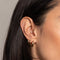 Pleated Hoop 6.5mm in Gold worn with other earrings