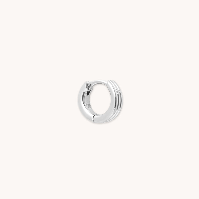 Pleated Hoop 6.5mm in Silver