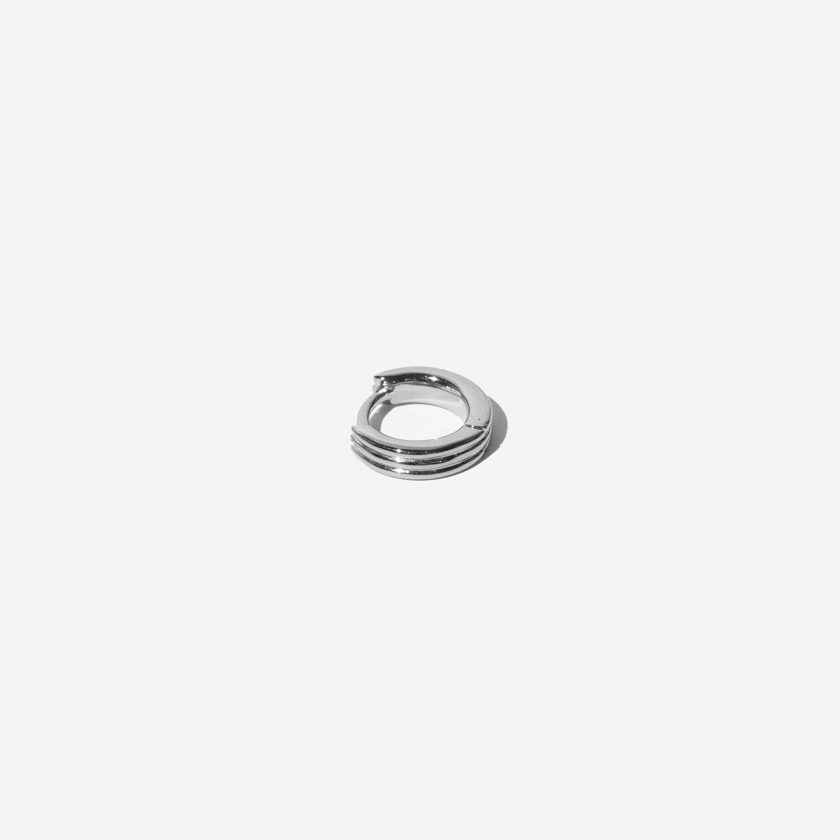 Pleated Hoop 6.5mm in Silver flat lay