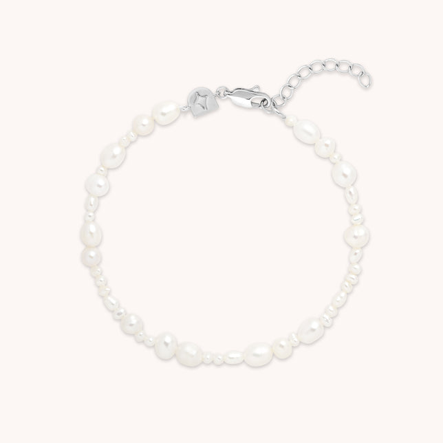Serenity Pearl Beaded Bracelet in Silver