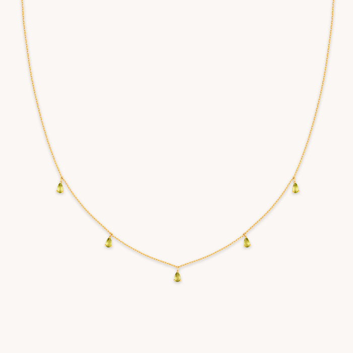 Olivine Charm Necklace in Gold