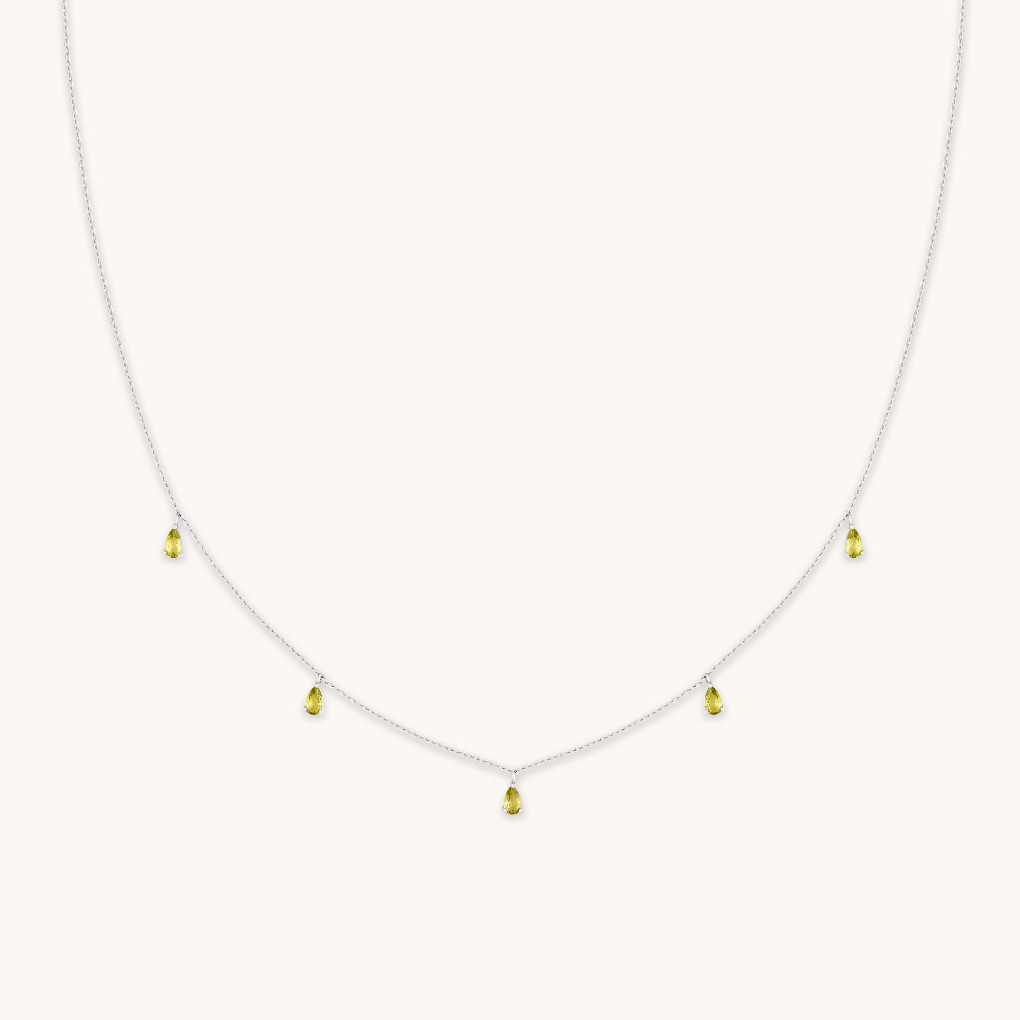 Charm Necklaces - Olivine Charm Necklace in Silver - Pendant Necklace - Astrid &amp; Miyu