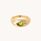Olivine Wave Dome Ring in Gold