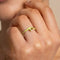18k Gold Plated Jewellery - Olivine Enamel Wave Ring in Gold - Rings - Astrid &amp; Miyu