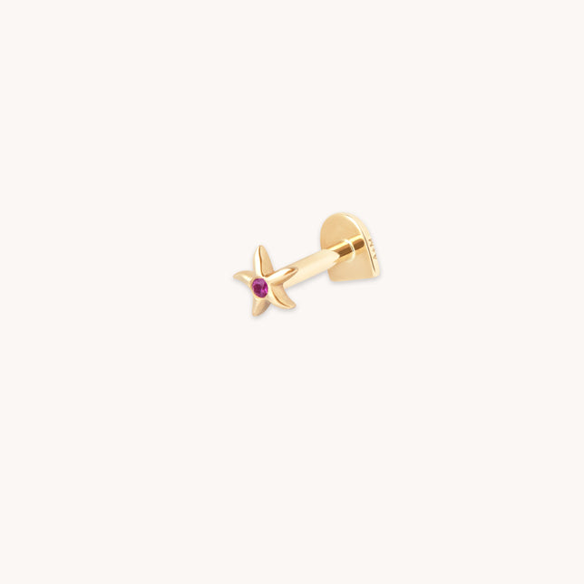 Starfish Piercing Stud in Solid Gold