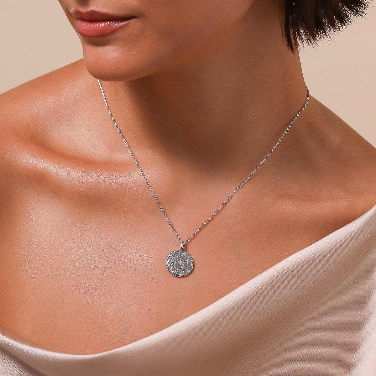 Aquarius Zodiac Silver Pendant Necklace | Astrid & Miyu Necklaces