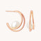 Opulent Pearl Hoops in Rose Gold