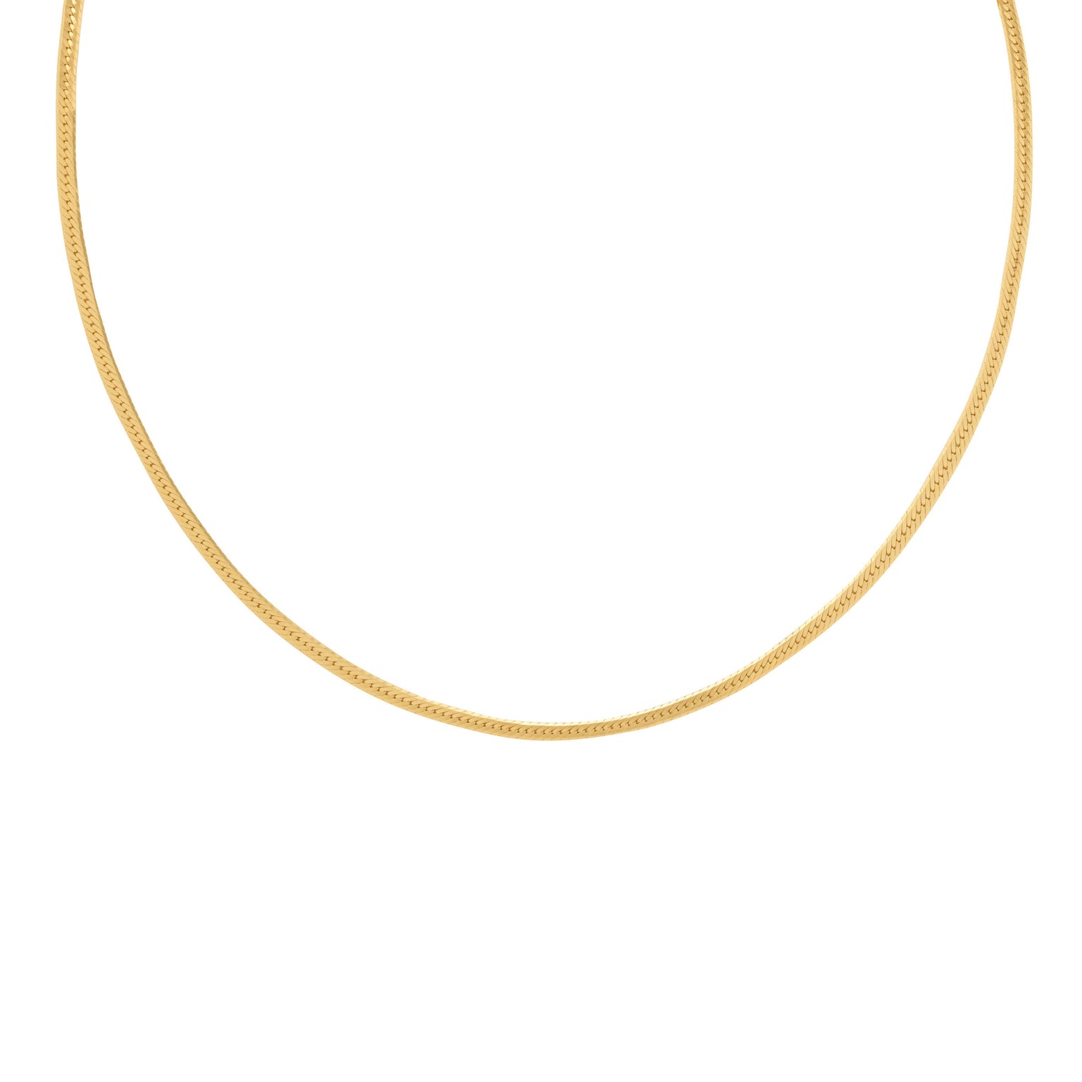 Simple gold snake chain necklace