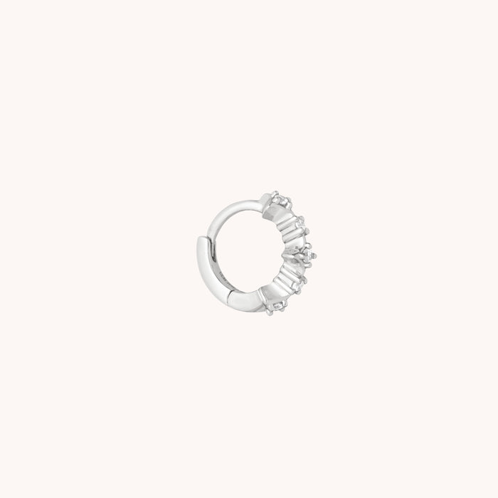 Cosmic Star 6.5mm Hoop in Silver