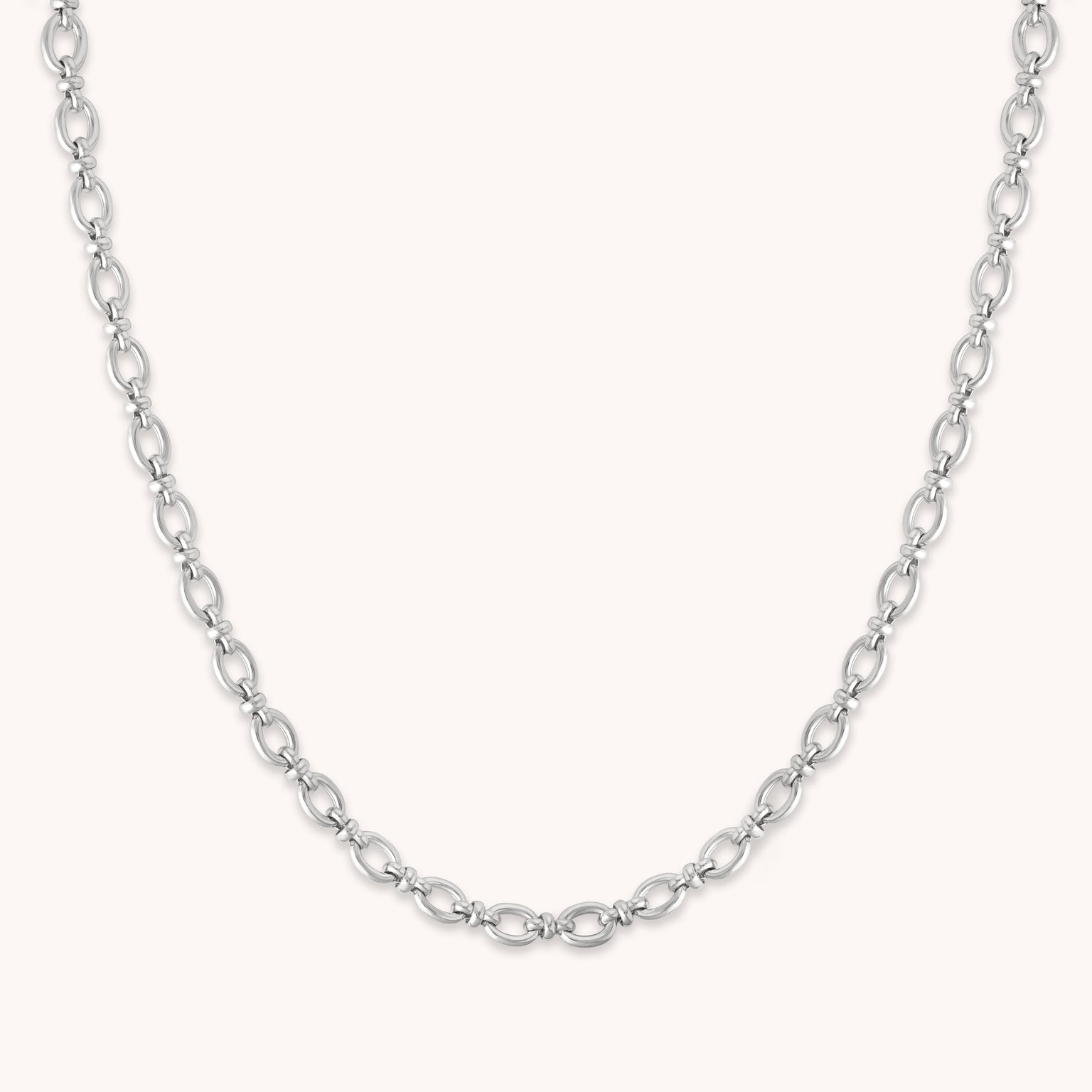 Open Link Chain Necklace in Silver