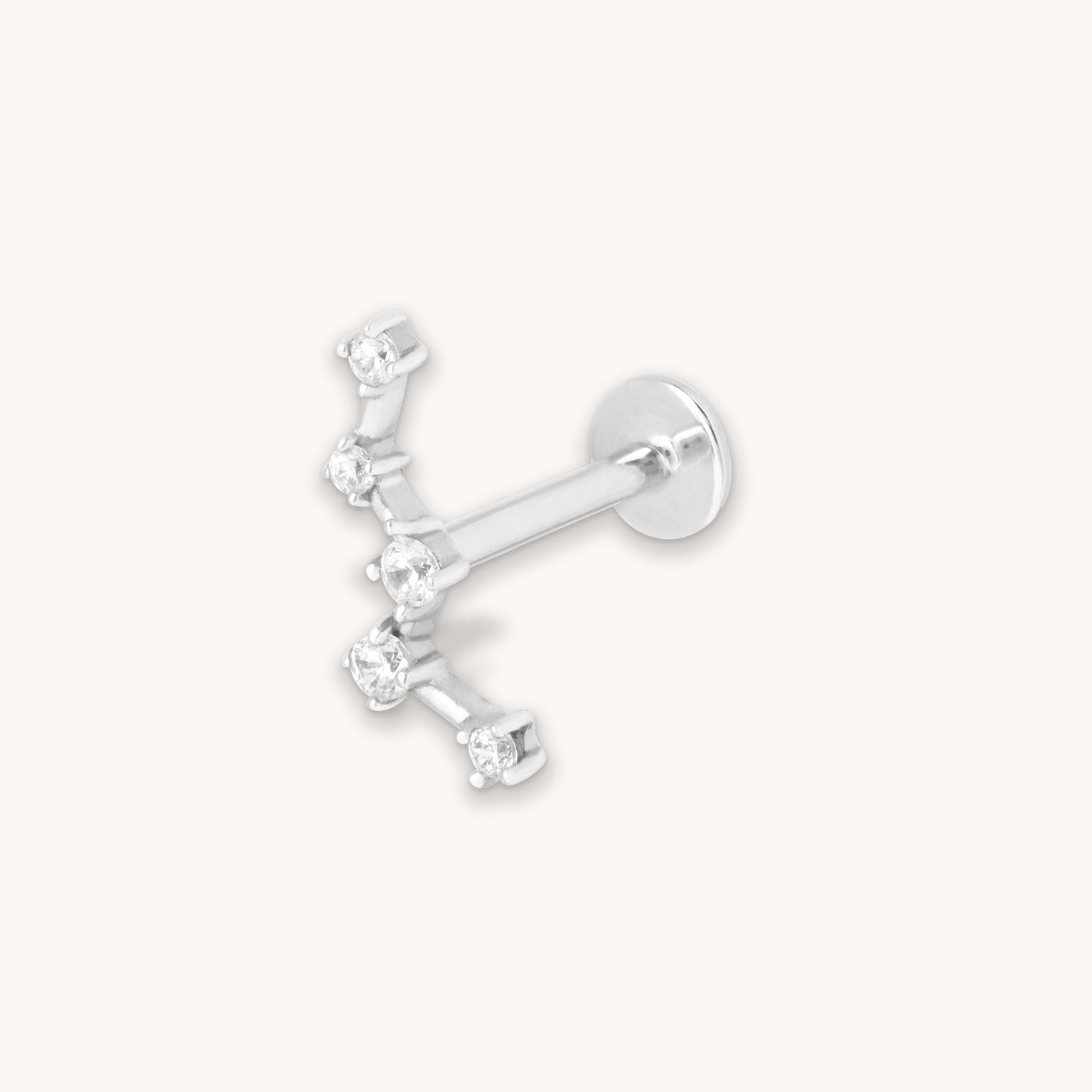 Constellation Piercing Stud 6mm in Solid White Gold