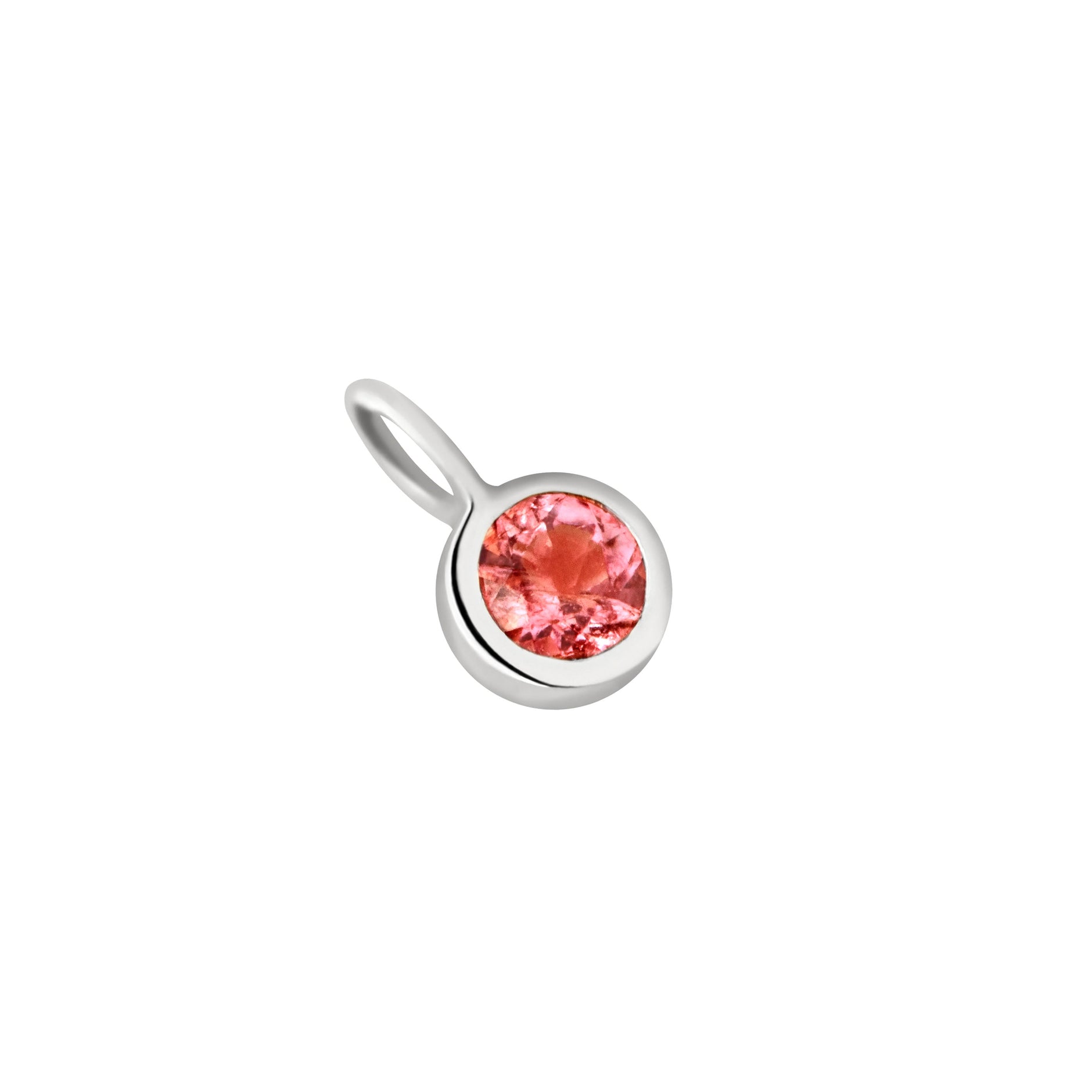 Birthstone Charms - Garnet Friendship Charm 9k White Gold - Welding Charm - Astrid &amp; Miyu