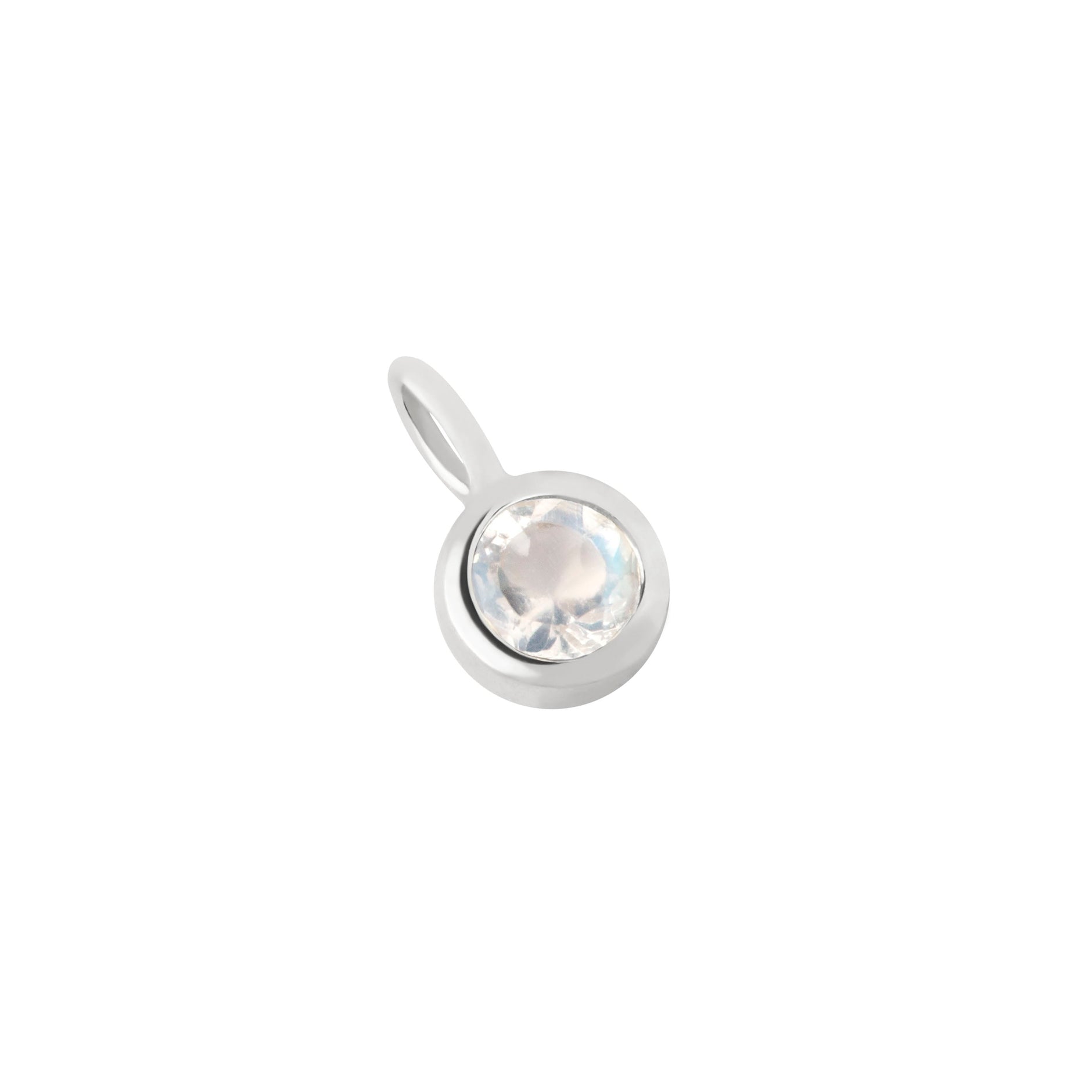 Birthstone Charms - Moonstone New Beginnings Charm 9k White Gold - Welding Charm - Astrid &amp; Miyu