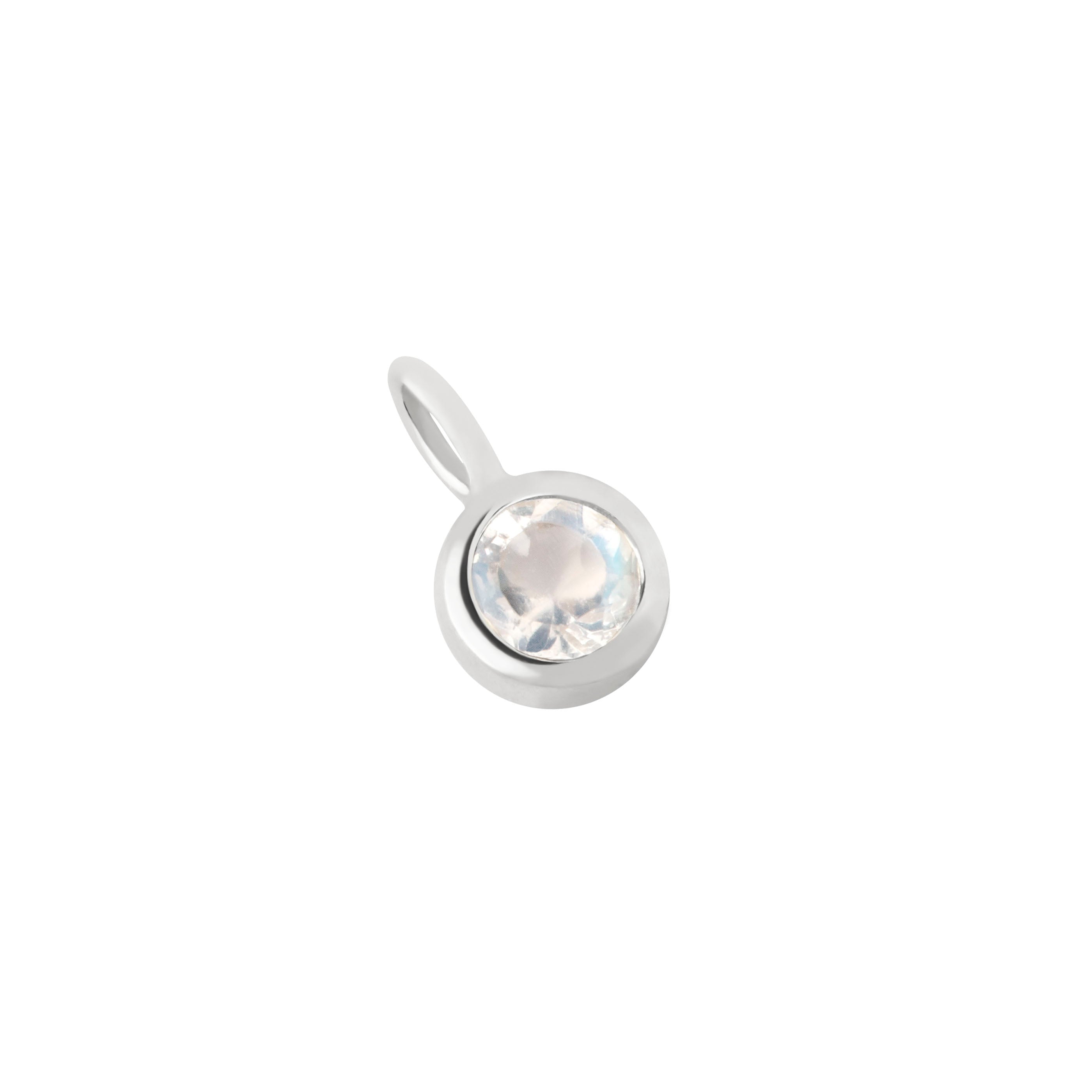 Birthstone Charms - Moonstone New Beginnings Charm 9k White Gold - Welding Charm - Astrid &amp; Miyu