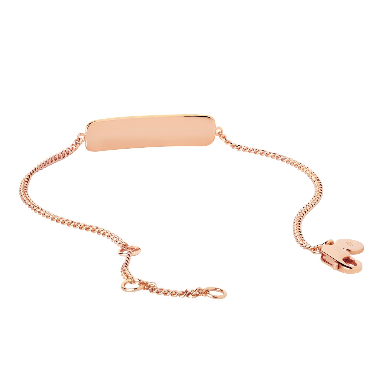 Etched ID Bracelet in Rose Gold flatlay