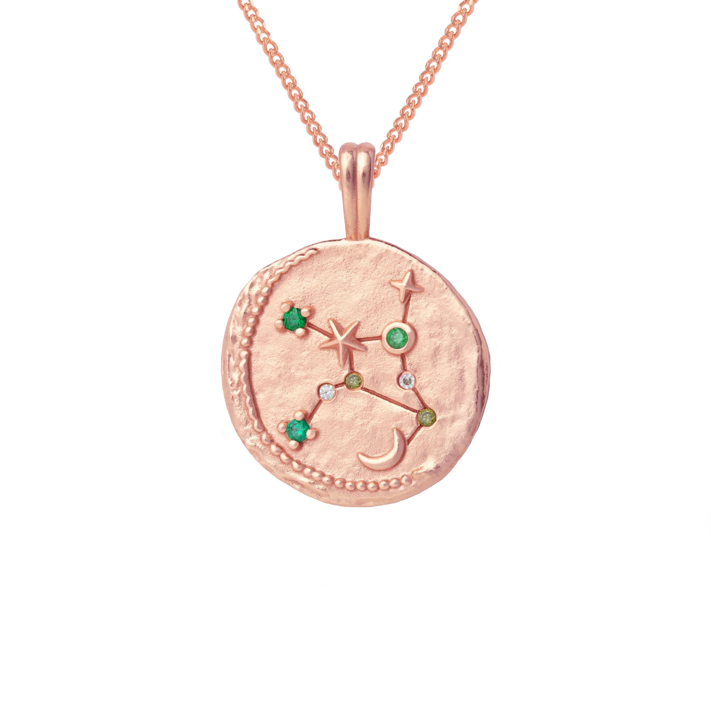 18k Rose Gold Plated Jewellery - Virgo Zodiac Pendant Necklace in Rose Gold - Zodiac Pendant - Astrid &amp; Miyu