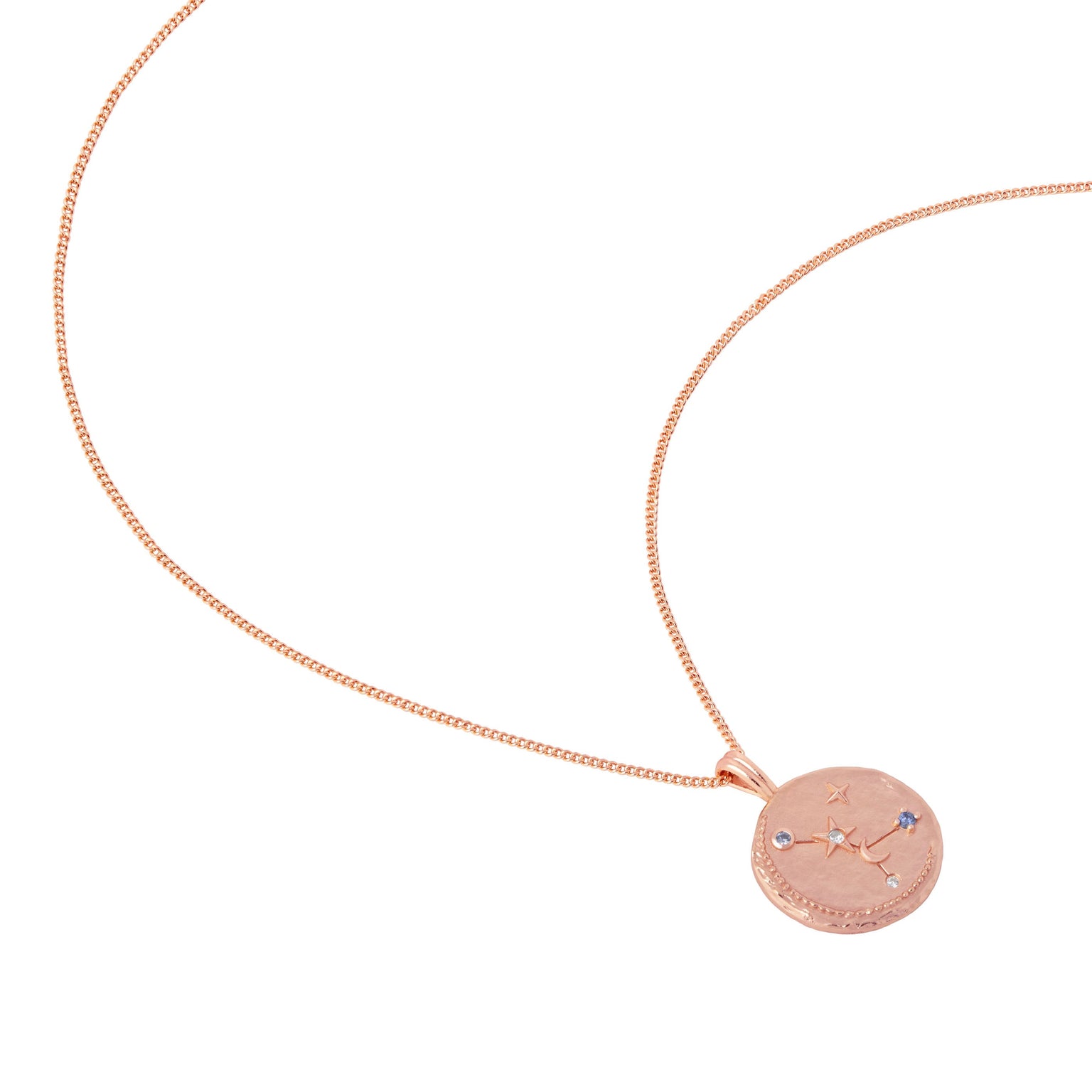 18k Rose Gold Plated Jewellery - Cancer Zodiac Pendant Necklace in Rose Gold - Zodiac Pendant - Astrid &amp; Miyu