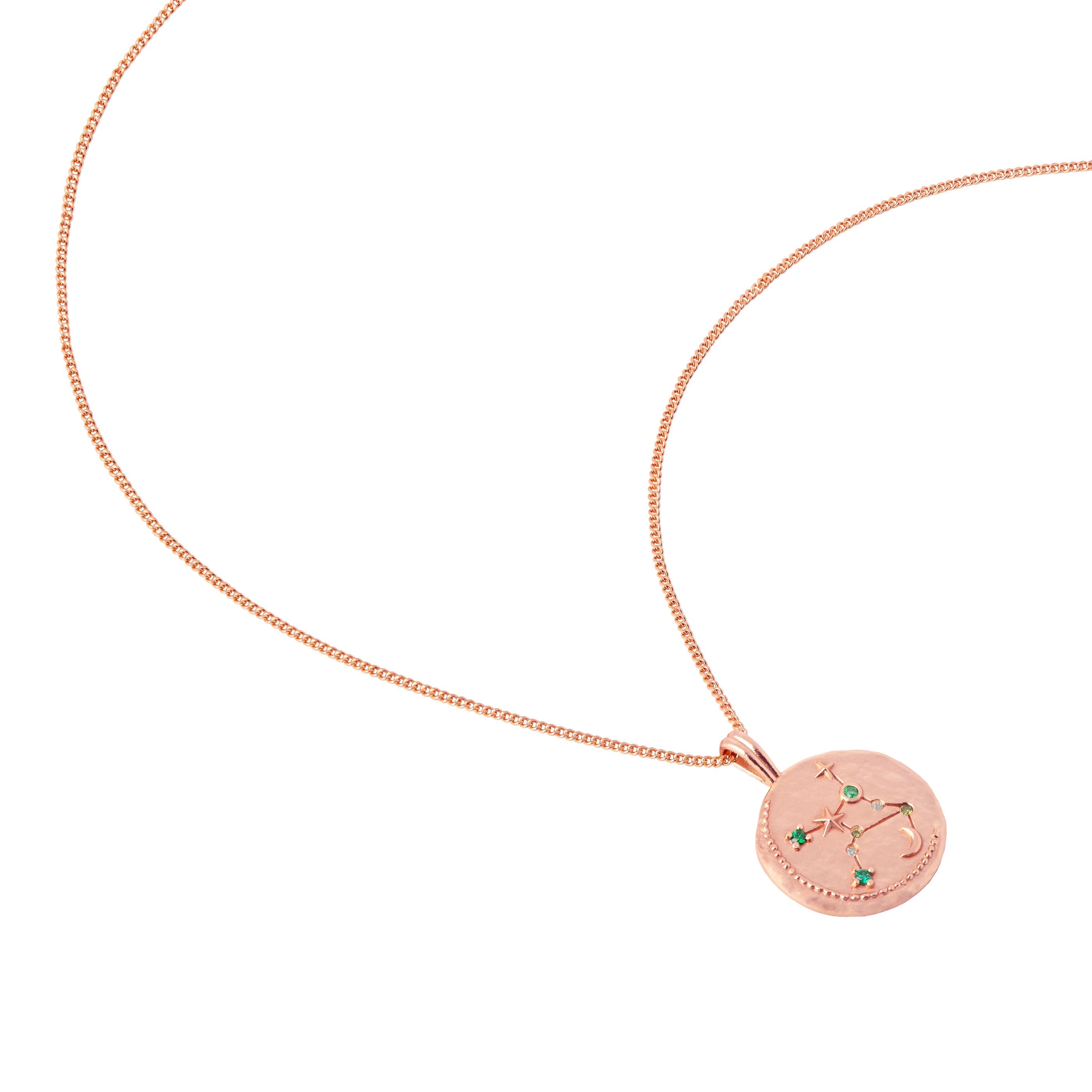 18k Rose Gold Plated Jewellery - Virgo Zodiac Pendant Necklace in Rose Gold - Zodiac Pendant - Astrid &amp; Miyu