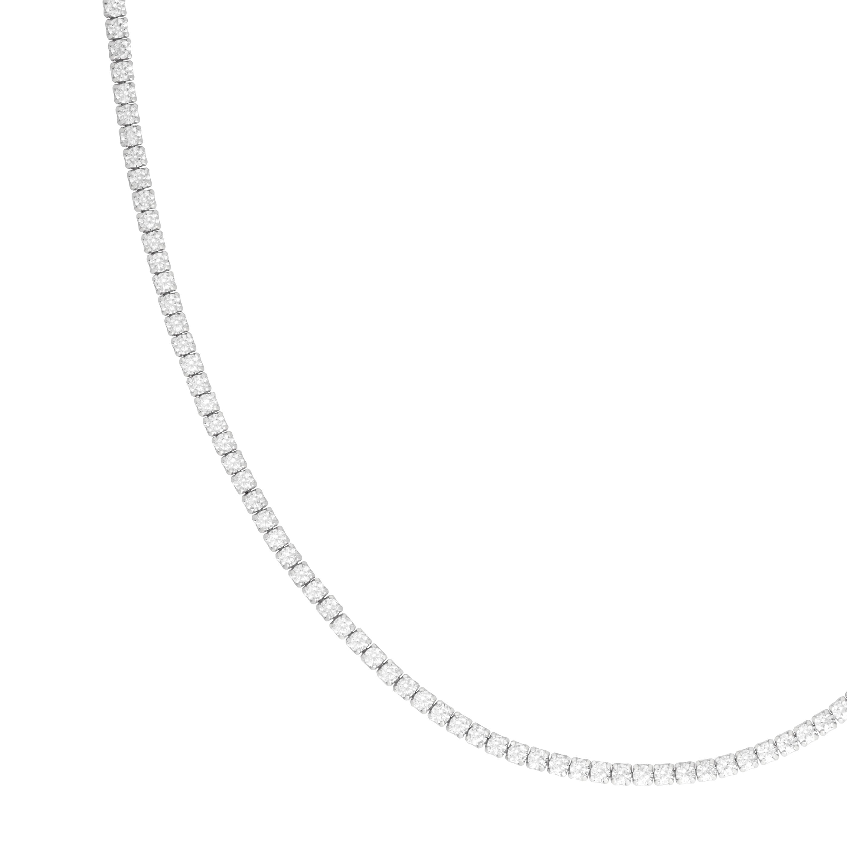 Close up shot of Tennis Chain Necklace in Silver