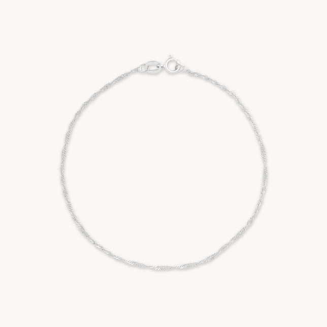 Astrid Chain Bracelet in Solid White Gold
