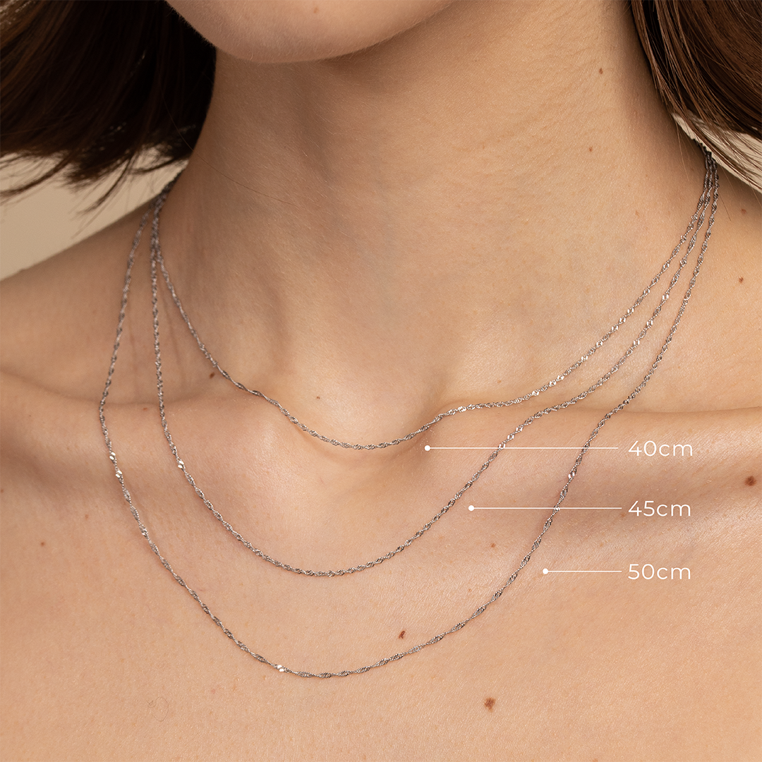 Astrid Chain Necklace in Solid White Gold