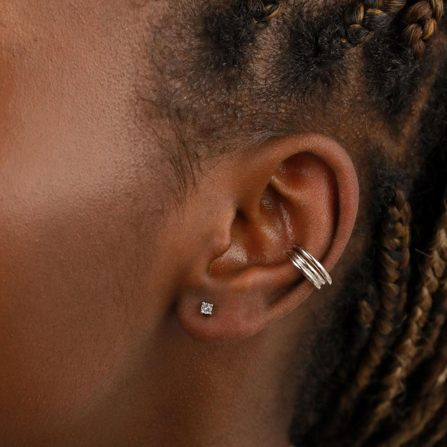 Birthstone Stud Earrings In Silver - March Birthstone Stud Earrings in Silver with Aquamarine CZ - Stud Earrings - Astrid & Miyu