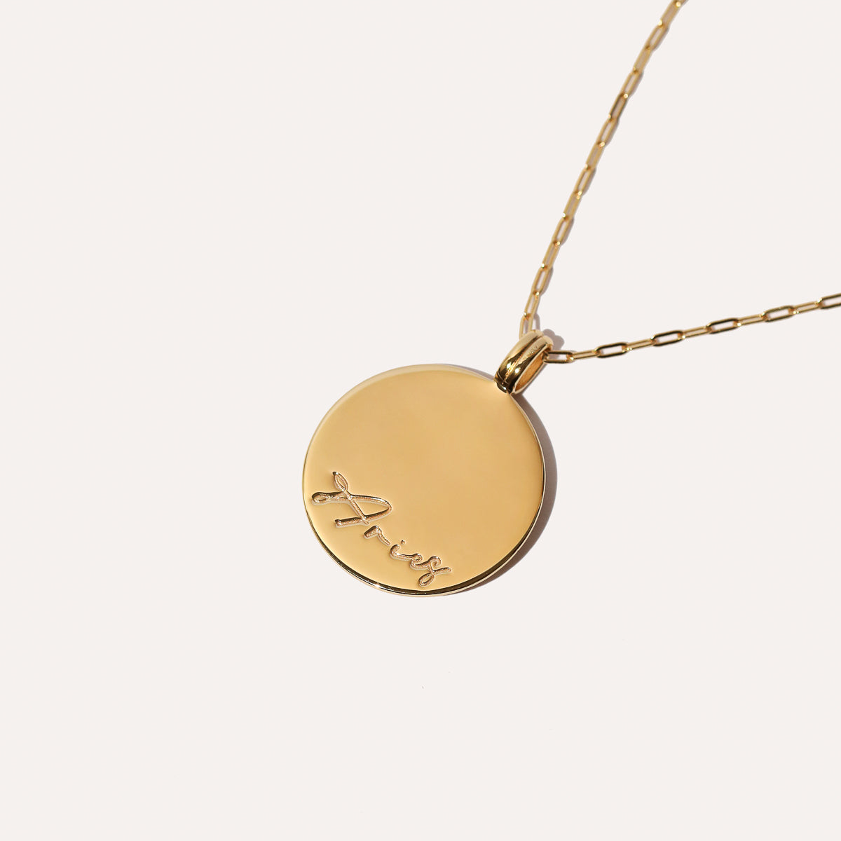 Aries Bold Zodiac Pendant Necklace in gold back