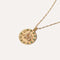 Capricorn Bold Zodiac Pendant Necklace in Gold flat lay