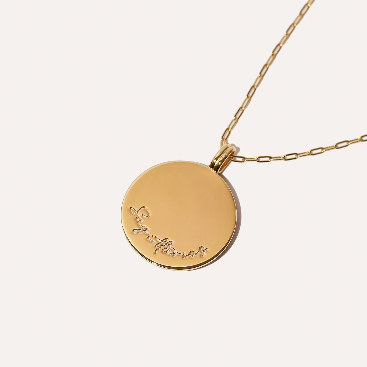 Sagittarius Bold Zodiac Pendant Necklace in Gold back