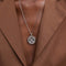 Sagittarius Bold Zodiac Pendant Necklace in Silver worn