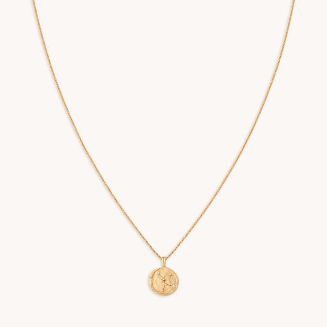 Cancer Zodiac Pendant Necklace in Gold